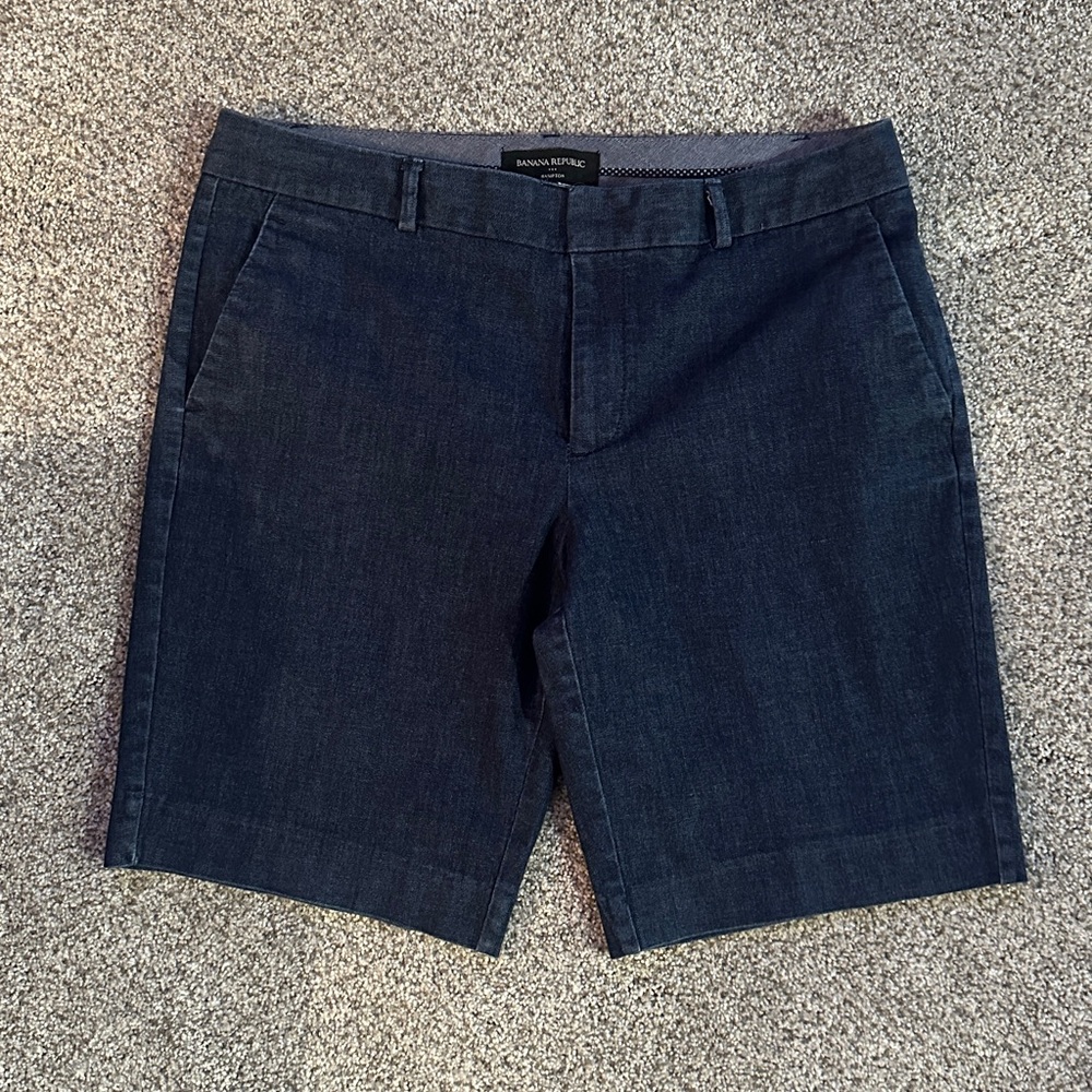 Banana Republic Dark Blue Flat Front Shorts